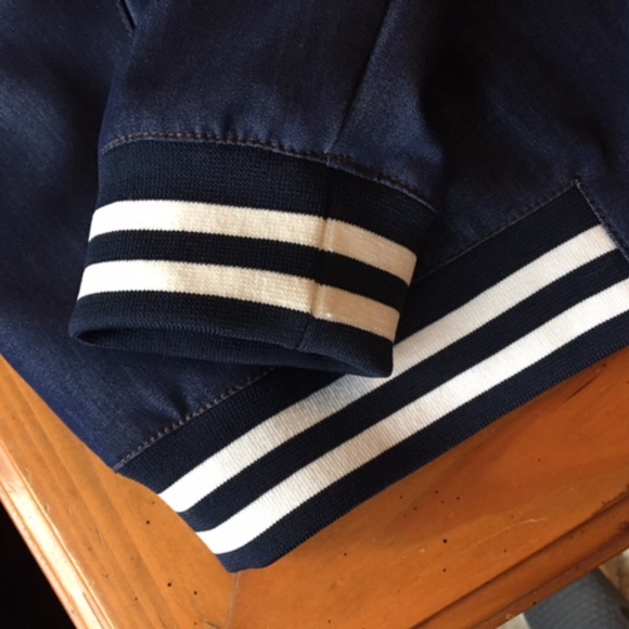 NWOT Olsen Europe Blue Bomber jacket unworn sz M/10 - Picture 13 of 14